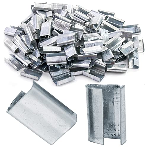 Offene Umreifungsdichtungen, 100 Stück, robuste offene Metalldichtungen für 12 mm/16 mm/19 mm Polyester (PET) Polypropylen (PP) Umreifung Cover