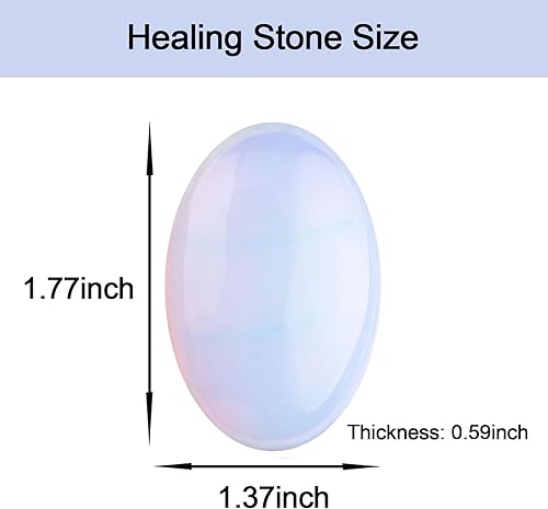 Miniatura 3 de Piedra de palma de ópalo, piedra de preocupación de cristal para alivio de ansiedad y estrés, piedra de palma de cristal curativo para el equilibrio