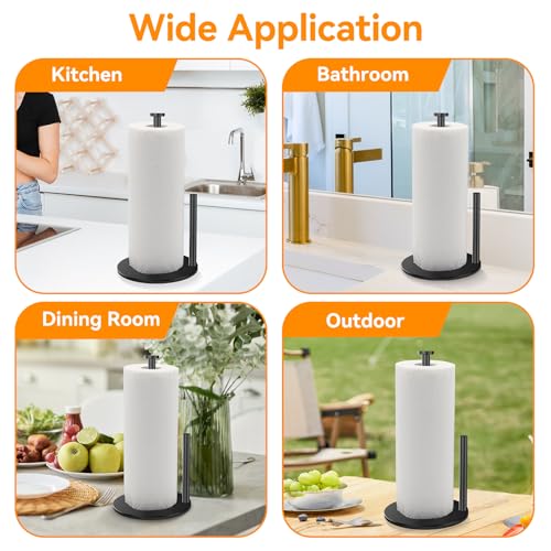 Soporte para rollo de cocina de acero inoxidable con base pesada antivuelco 8