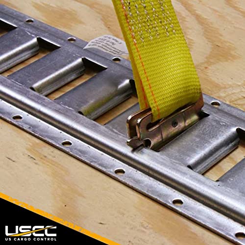 Us Cargo Control Horizontal E Track, 8 Foot Length Cargo E Track, Galvanized Finish, 12 Gauge Steel, Easily Secure Cargo In An Enclosed Van Trailer, 2 Pack #TOP4