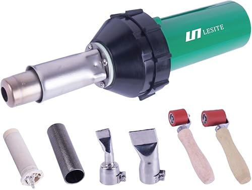 LESITE Pistola de aire caliente profesional de 1600 W pistola de calor de PVC Kits de soldadura soldador de plástico de mano (2 boquillas anchas+2