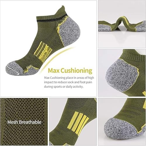 Image of MOMISY Men's Premium Cotton Cushion Ankle length Socks, (Multicolor) Pack of 5 (Free Size)