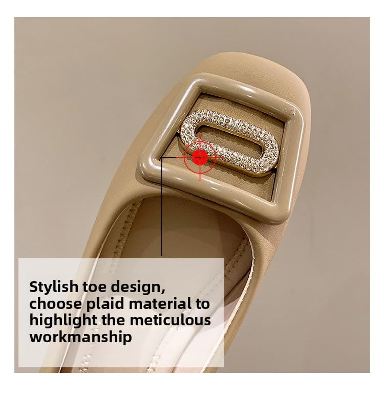 Low heel square head single shoes women's 2024 spring new Korean version fashion shallow mouth rhinestone square buckle Mary Jane shoes women's wholesale2