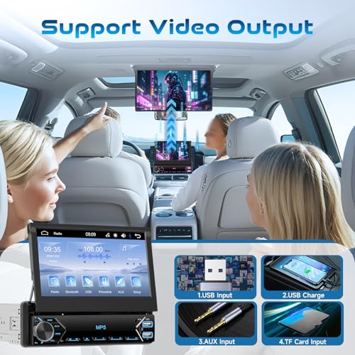 Driauto Single Din Flip Out Car Stereo 7 Inch - Image 4