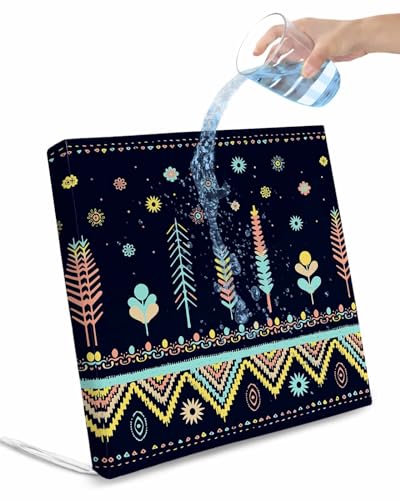 Edwiinsa Boho Floral Indoor/Outdoor Seat Cushions Cover,Waterproof Patio Chaise Lounge Cushion Cover for Beach Pool Side Chair Cushions 22x20x2 Pieces BlackBotanical Blue Aztec Tribal Ethnic Bohemian