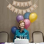 Uniwish Happy Birthday Burlap Banner Neutral Happy Birthday Party Decorations Boho Rustic Bunting Sign Swallowtail Flags, 2 in 1 - Image 5