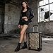 VH&GRED Leather Luggage for Women, Fashion Carry On Suitcase - Lightweight Hardside with 4 Spinner Wheels, TSA Lock, Water-Resistant - Available in Candy Colors & Leopard Print