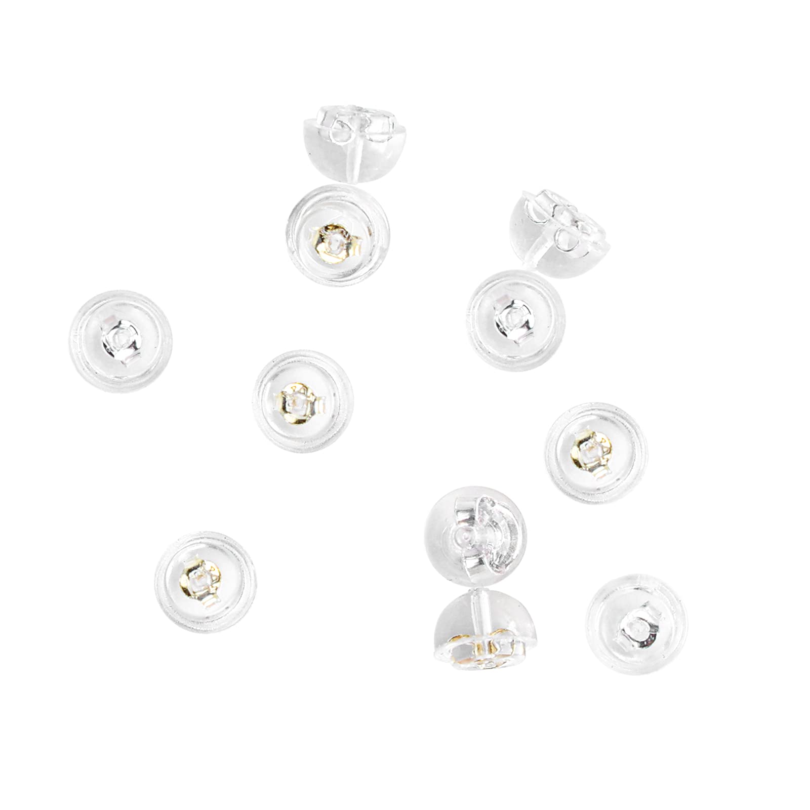 Silicone Earring Backs, 925 Sterling Silver Earring Backings, Hypoallergenic Ear Stoppers, Gold, Silver, 6 Pairs