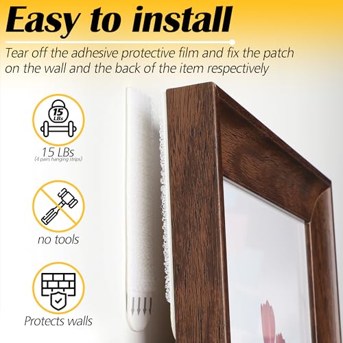 LuBanSir Heavy Duty Picture Hangers, 15 lb No-Nail Picture Hanging Strips for Large Frames, 40 Pairs