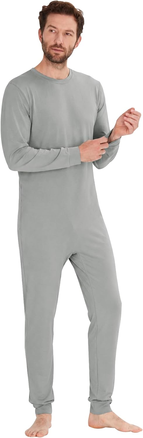 Adaptive Men's Anti-Strip Long Sleeve Jumpsuit - Back-Zip Full-Length Bodysuit For Special Needs & Limited Mobility