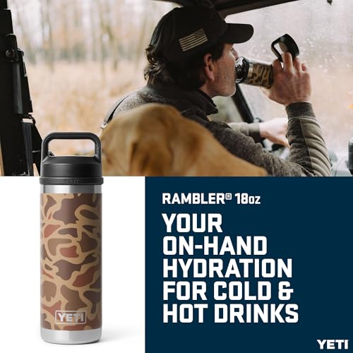 Image of YETI Rambler Bottle Chug, Vacuum Insulated Stainless Steel Bottle with Chug Cap, Wetlands Camo, 18 oz (532 ml)