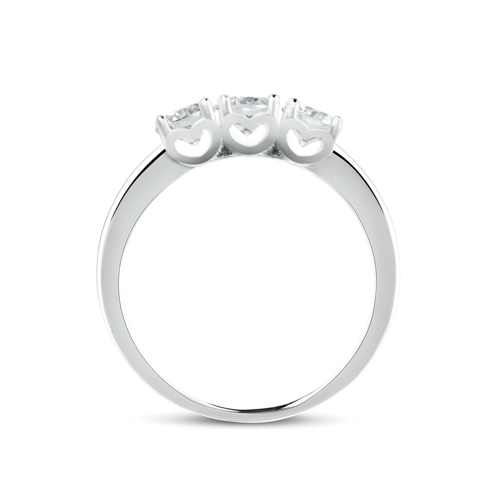 Anello Trilogy Cuori Anniversario Donna Argento 925 con zirconi -