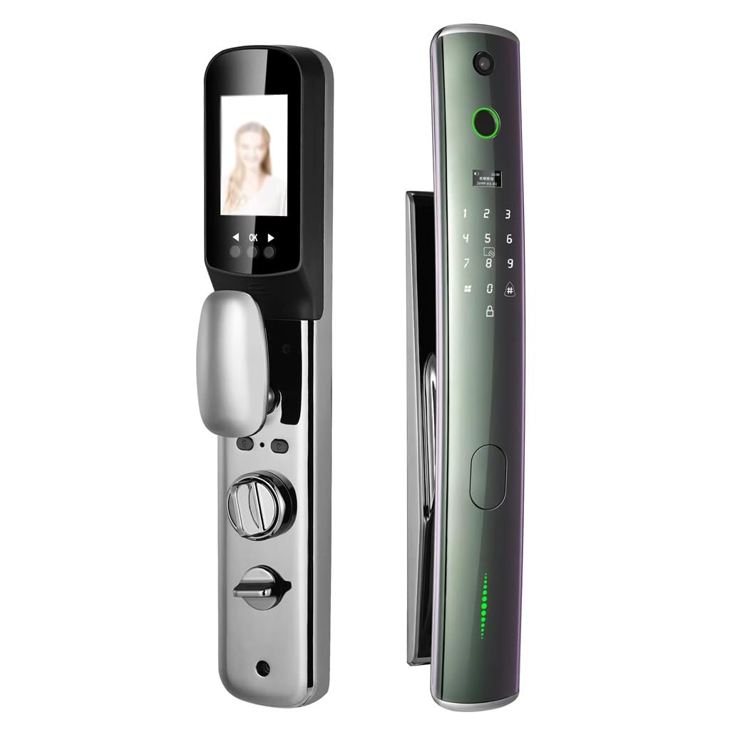 PGNEX Digital Electronic Lock with Camera Smart Door Lock with Battery Biometrics Fingerprint Remotely Unlock