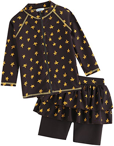 Image of VAENAIT BABY Girls Rash Guard Swimsuit UPF 50+ Long Sleeve Toddler Bathing Suit Ribbon Stawberry Floral Fruit for 2~8Years