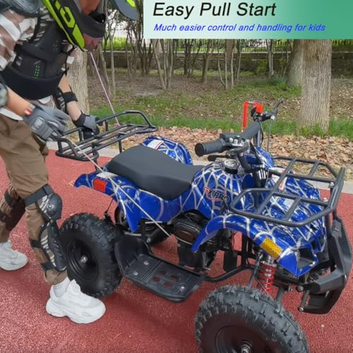Image of X-PRO Gas ATV 4 Wheelers 40cc ATV Quads Quad with Front and Rear Disc Brake for Kids (Hot Rod Flame)