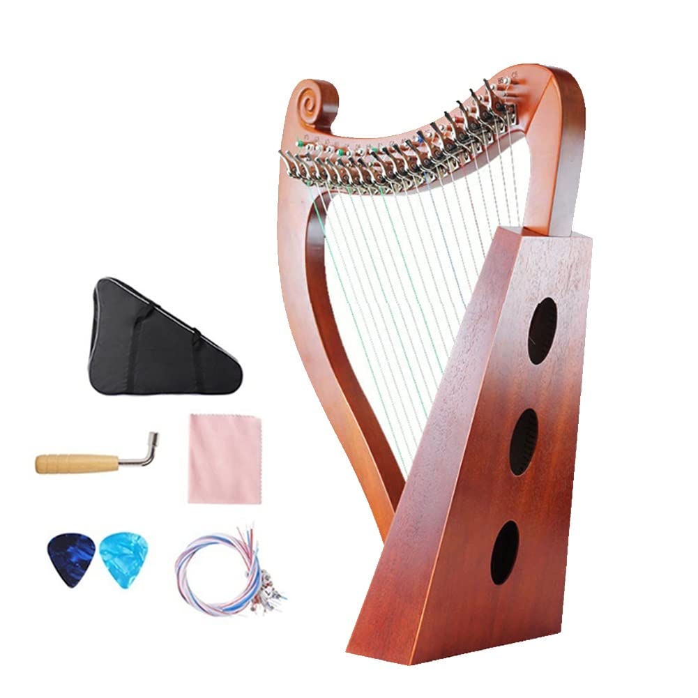 19弦レバー付きアイリッシュハープ Amazon.co.jp: 19弦木製ハープ、ポータブルアイリッシュハープ、月形の