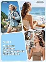 Handventilator Akku Aufladbar mit Wasserkühlung - 6000mAh Ventilator Klein – Ansicht 8