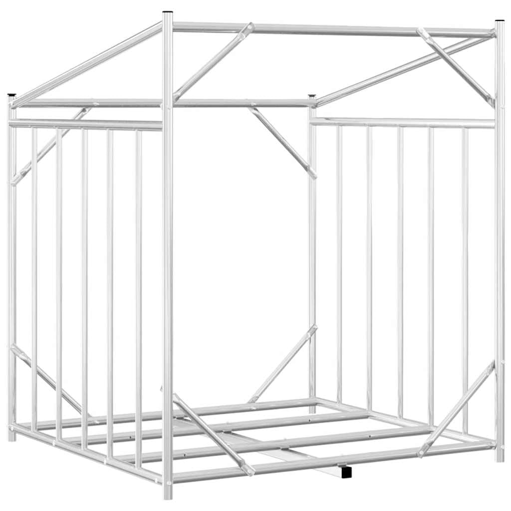 vidaXL Leñero Cubierta Lluvia 100,5x80,5x110,5 cm Acero galvanizado, Almacenamiento de leña, Soporte para leña para Chimenea, Almacenamiento de leña para Interior
