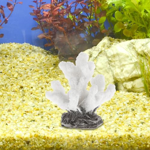 Image of Colorful Coral Reef Decor, Mini Faux Coral Decor for Aquarium Decorations, 1.77x1.85inch (White)