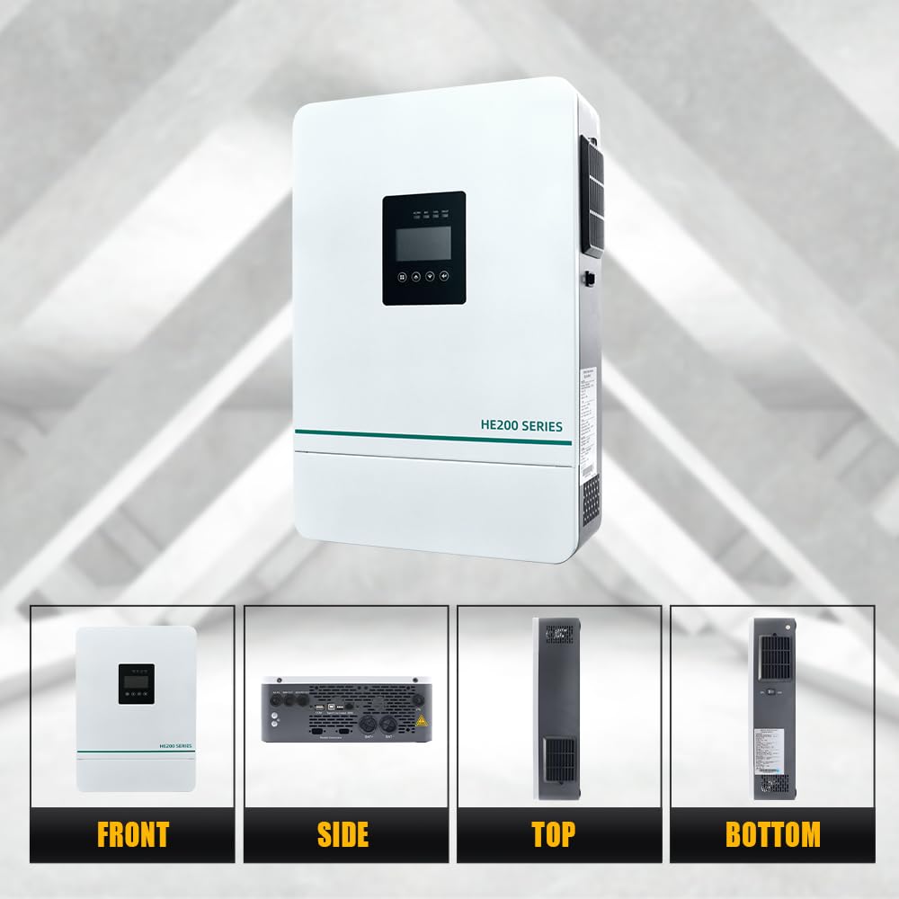 HE200 Serie Solar Hybrid Wechselrichter, 3600W-6500W, WLAN-Fernüberwachung, Kompatibel mit Blei-Säure/Lithium Batterien, IP21 (3.6kw)