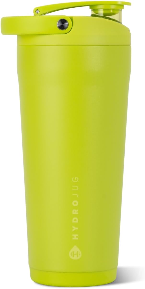 HydroJug Insulated Protein Shaker Bottle 24 oz, Silent Mixing, Sage
