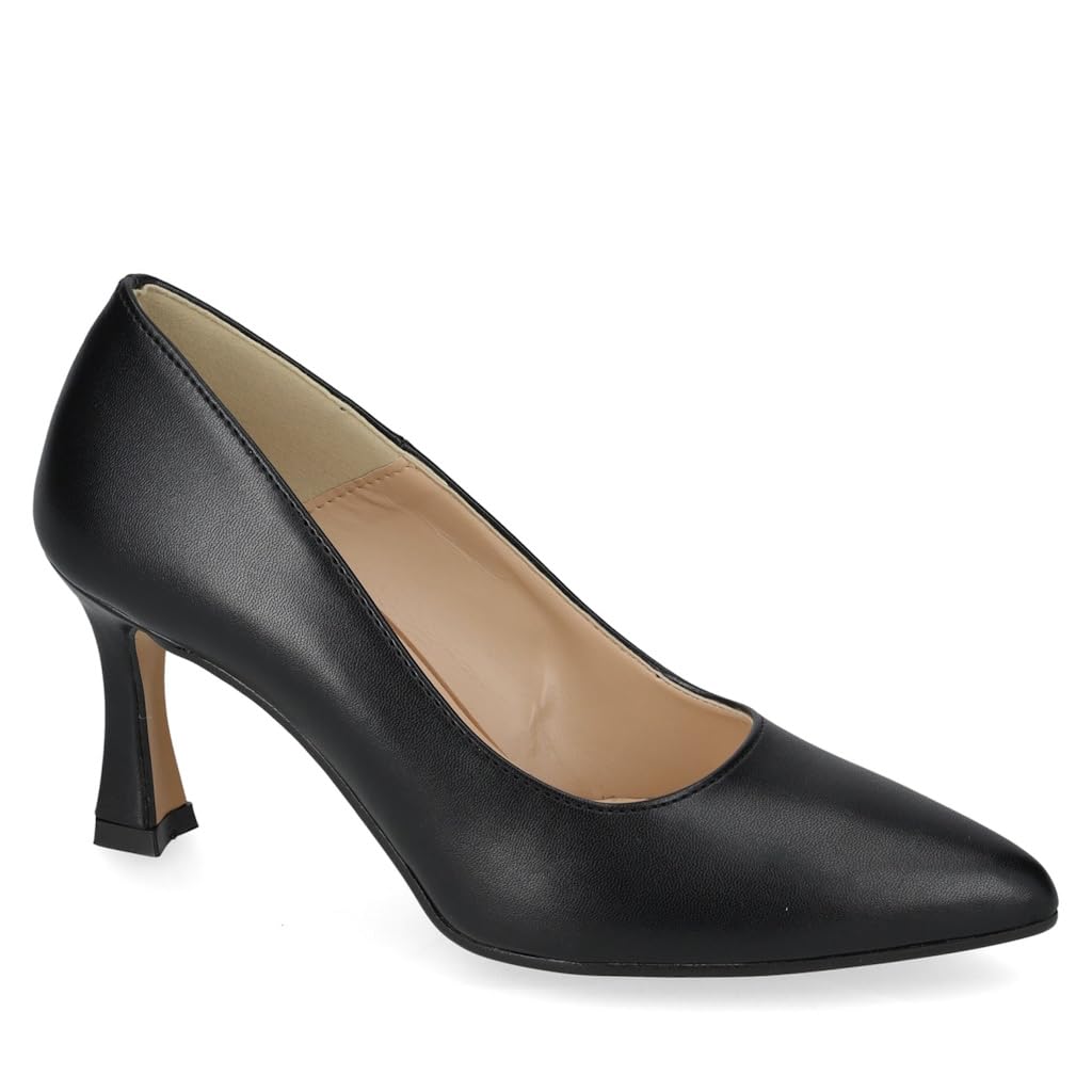 Valleverde 19100A Decollete Cerimonia Donna Pelle Sintetica Nero Tacco Stiletto 8Cm Suola Gomma