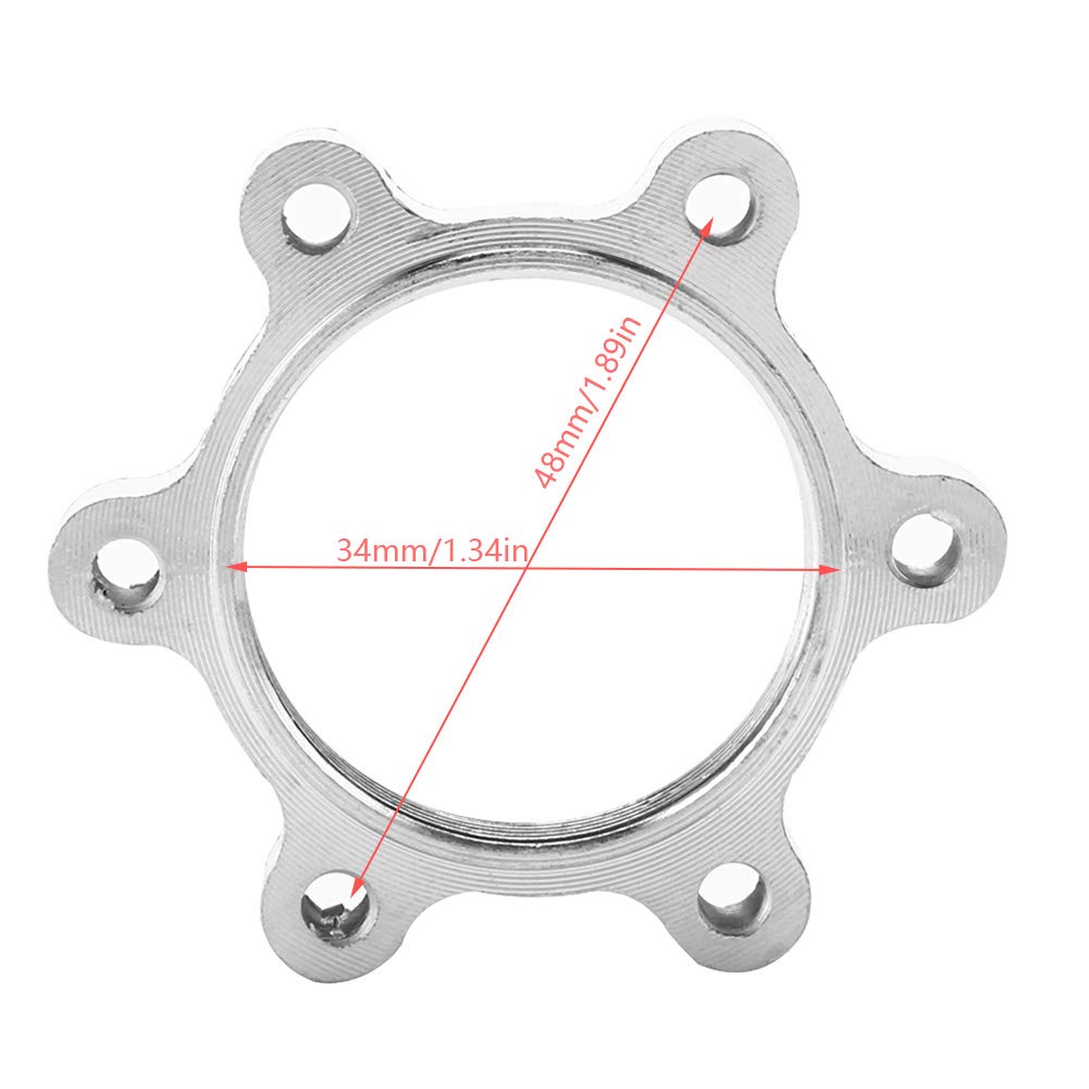 Adapter hamulca tarczowego adapter piasty rowerowej ze stopu, 10 sztuk 44mm/48mm 6 śrub ycle ze stopu aluminium piasty gwintowane wolnobiegiem dysk rowerowy hamulec tarczowy wirnika adaptera kołnierza część zamienna (48 MM)