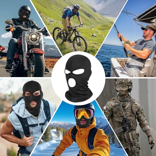 Image of Pukavt 3 Hole Balaclava Ski Mask for Men Women, Thin Full Face Mask