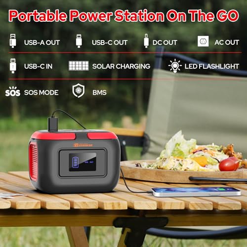 Image of Portable Power Station 120W Outdoor Power Bank Generator with USB C Outlet