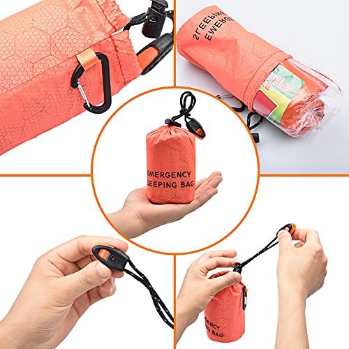Image of Emergency Sleeping Bag,Lightweight Keep Thermal Waterproof Camping Bag PE Aluminum Film Emergency Blanket(Orange) Emergency Sleeping Bags for Camping Travel Backpacking Wild Adventure