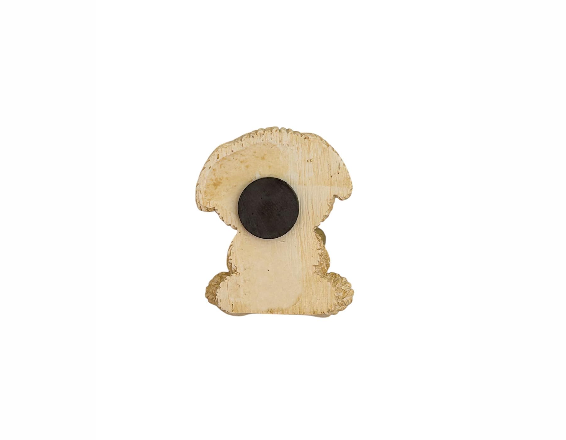 PABEN Magnete Cagnolino in Resina Beige con Osso Oro, Bomboniera per Nascita, Battesimo, Compleanno, Comunione, cm 5,2, confezione24 Pezzi