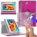 Produktbild N4U Online Various Bunte Glas Schutz & Rotierend PU Leder Schutzhülle für Samsung Galaxy Tab S2 9.7 " Tablett - Rosa