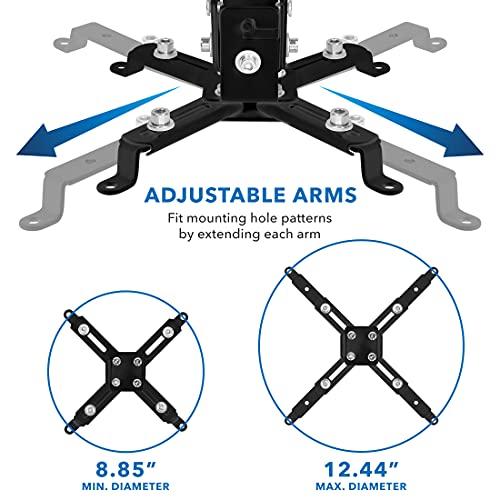 image for Mount-It! Projector Ceiling Mount and Wall Mount with Adjustable Arm, 