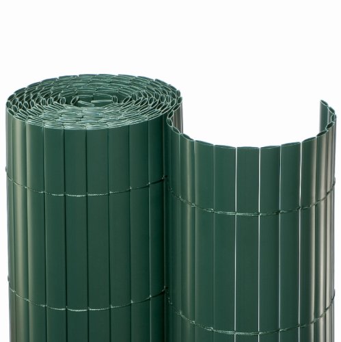 NOOR Mata maskująca z PCW, 1,80 x 10 m, zielona, wodoszczelna, z tworzywa sztucznego, do ogrodów, odporna na promieniowanie UV, mata ogrodzeniowa do kortów tenisowych i balkonów
