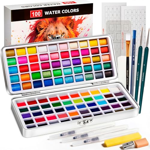 6ZQV6B8V: 53% Off 100-Color Watercolor Paint Set for Artists - Image 2