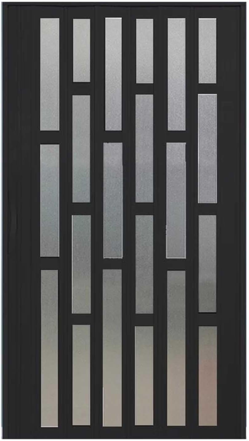 Foldable Accordion Door - Interior Privacy Partition, Frosted Acrylic Sliding Screen for Barn Entry, 32x80in (81x203cm) - Stylish Space Divider