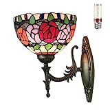 Una lampada molto bella. lampada da parete retro tiffany, Dimensioni: 7,87 pollici di larghezza, 11,42 pollici di altezza cm. Lampada molto bella e di alta qualità, realizzata in vetro. Le pareti laterali e i pannelli retrò sono perfettamente assemblati, robusti e solidi.