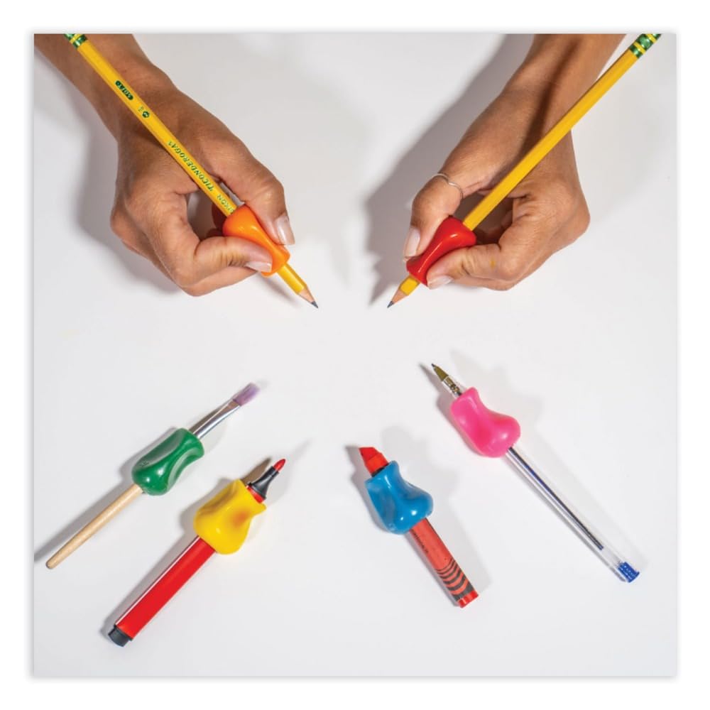 The Pencil Grip Original, universelle ergonomische Schreibhilfe für Rechts- und Linkshänder, 6 Stück, verschiedene Farben (TPG-11106)