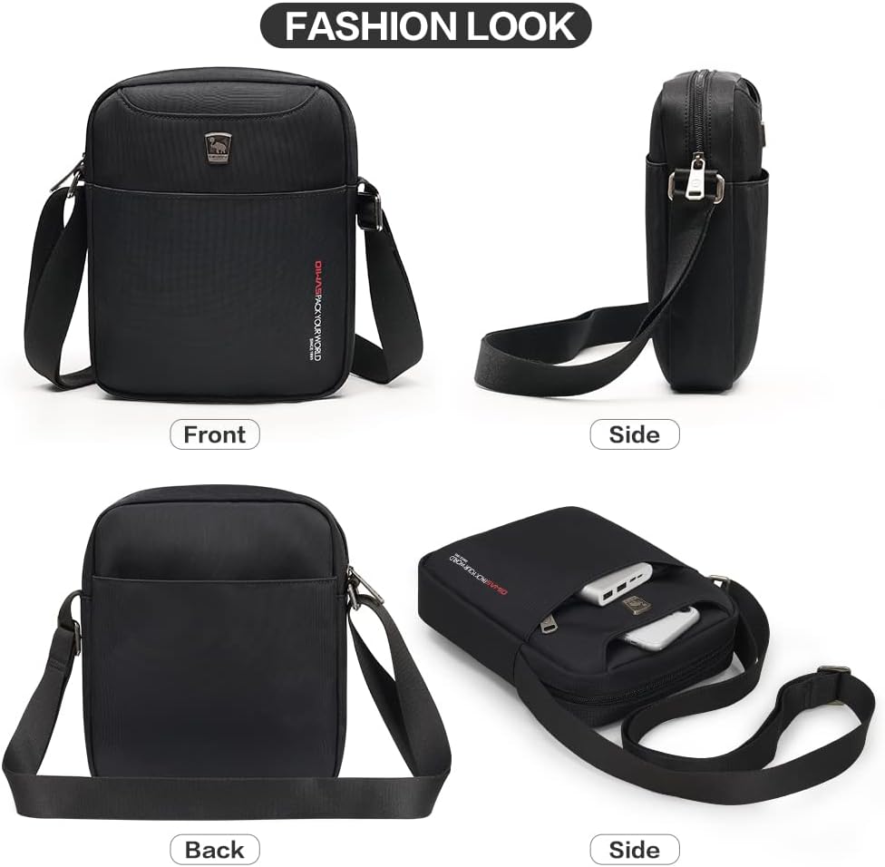 OIWAS Small Messenger Bag Crossbody Shoulder Bags for Men, Mini Sling Pack Handbag Mens Nylon Travel Purse - Image 7