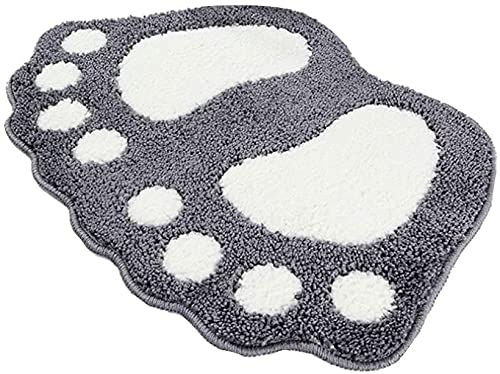 Tapis de bain d'impression de pied microfibre tapis de salle de bain antidérapant