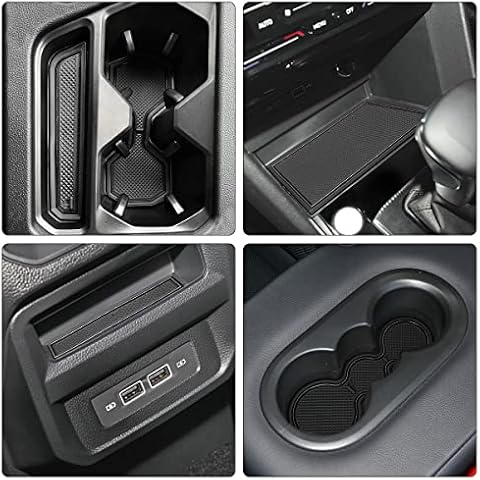 Auovo Anti Dust Mats for Volkswagen VW Tiguan Accessories 2024 2023 2022 2021 2020 2019 2018 Custom Cup Holder Door Center Console Liners Inserts for VW Tiguan (19pcs/Set) (Black Trim) Cover
