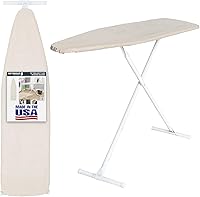 Vista 22 de Tabla de planchar de tamaño completo fabricada en EE. UU. - Beige de Seymour Home Products 4 patas de acero resistentes Parte superior perforada