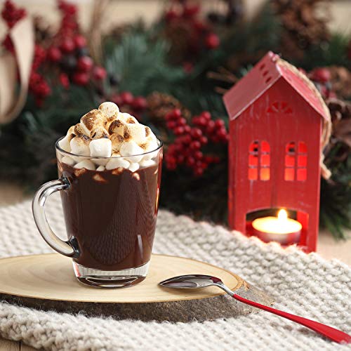 Lav Glass Coffee Mugs For Hot Beverages Set Of 6 - Clear Coffee Mug With Handle 9 Oz - For Tea, Espresso, Cappuccino - Glass Latte Mugs, Mothers Day Gifts - Made In Europe #TOP4