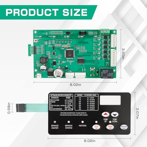 42002-0007S Control Board Kit with Switch Pad Replacement# 472610Z Compatible with Mastertemp Max-E-Therm Pentair Pool & Spa Heaters Compatible with All NA LP Series Models