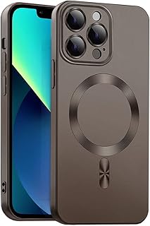 جراب مغناطيسي مرن من جل البولي يوريثين الحراري بتاثير معدني مطفي يحمي الكاميرا والشاشة ومتوافق مع ماج سيف لموبايل ايفون 13 برو من ايكوفري (جرافيت)، أزرق