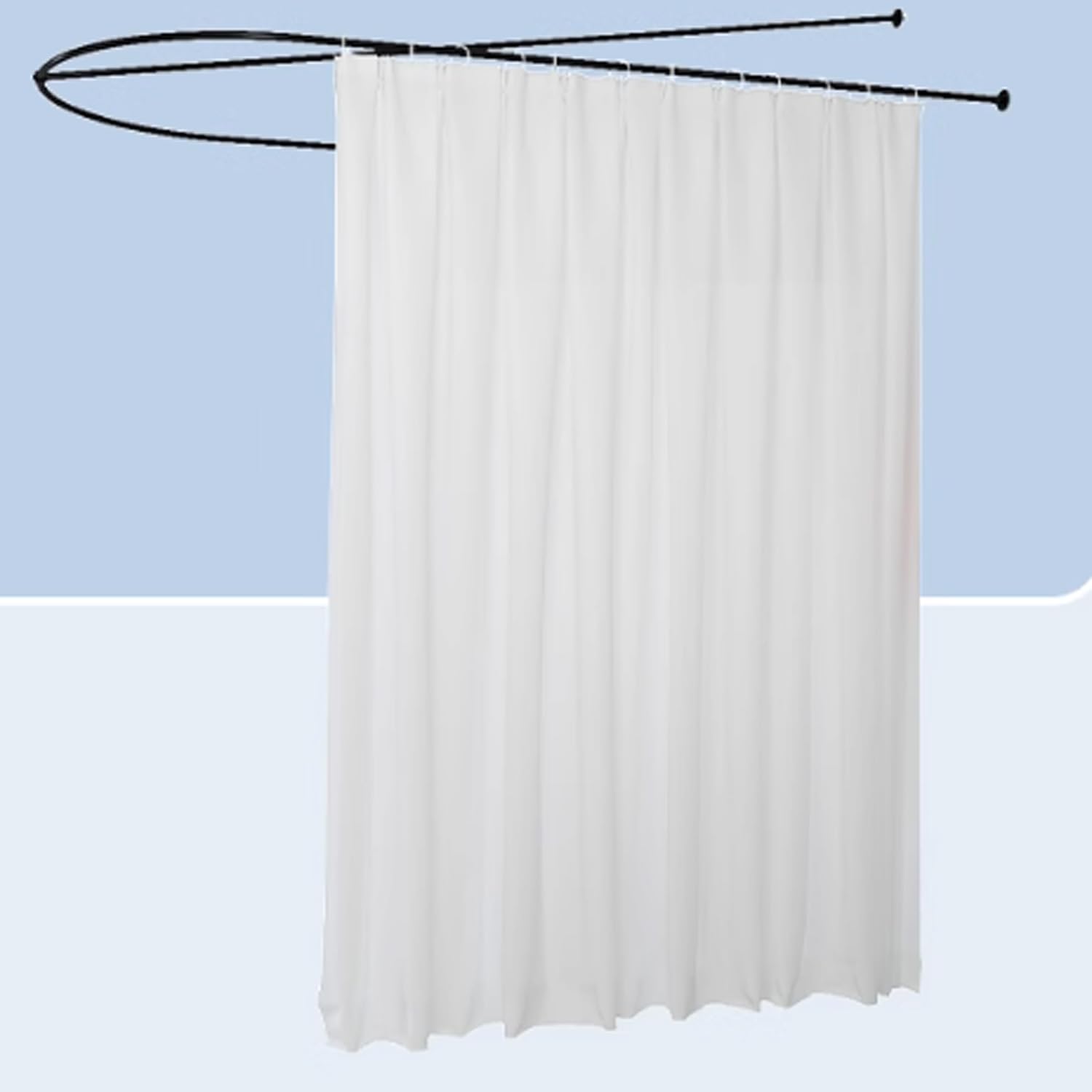 Rideaux de séparation de pièce en tissu noir avec support en métal
