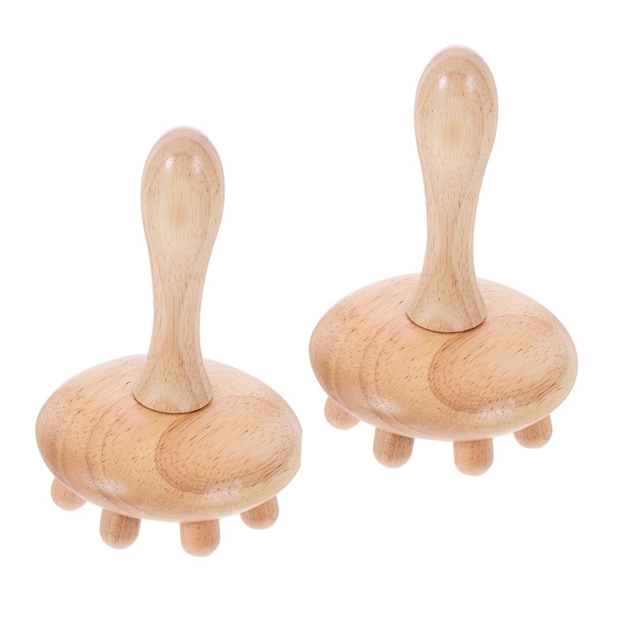 Peine Masajeador Natural de Madera para Cuero Cabelludo, 2 Piezas