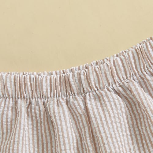 Toddler Kids Baby Boy Girl Gingham Seersucker Shorts Elastic Waist Striped Shorts Summer Casual Short Pants Bottoms4