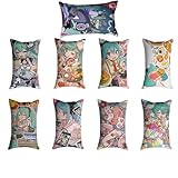 [ハゼウズ] 初音ミク 抱き枕 クッション 座布団 枕セット おしゃれ 高弾性 柔らかい ふわふわ 快適 置物 寝具 部屋飾り 日常用 アニメグッズ コスプレ小物 誕生日プレゼント 萌え ギフト (40cm*60cm,E) [並行輸入品]