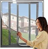UtauHom Adjustable DIY Magnetic Window Screen Max 180 x 110cm Fits Any Size Smaller DIY Easy Installation Keep Bugs/Flys/Mosquitoes Out（ White Frame Grey Mesh） - Image 1